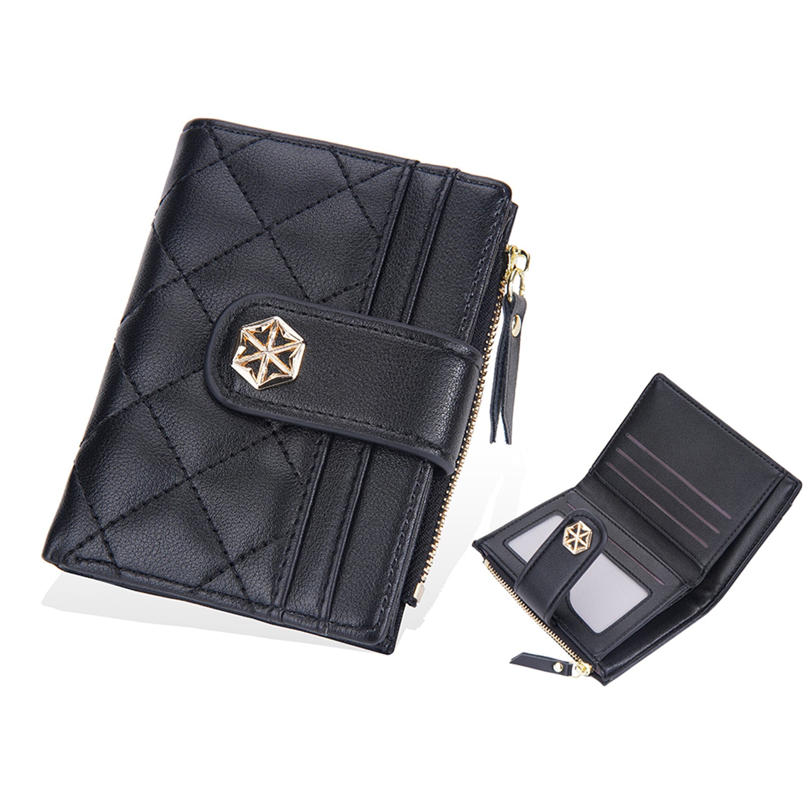 BAELLERRY N2382 Stylish PU Leather Women Short Wallet Zipper Pocket Design Cards Coins Cash Holder Purse BAELLERRY N2382 Stylish PU Leather Women Short Wallet Zipper Pocket Design Cards Coins Cash Holder Purse